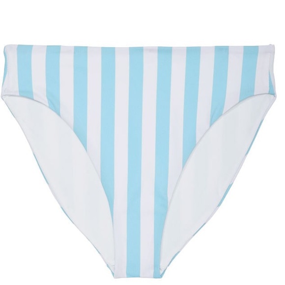Victoria’s Secret SWIM High-Waist Full Coverage Bikini Bottom NWT AQUA/WHITE SM. - Picture 3 of 3